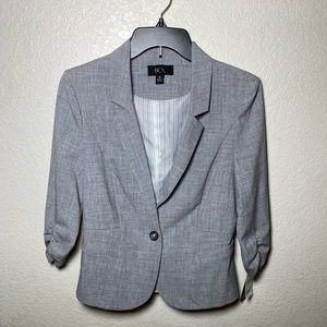 BCX size medium gray tweed blazer 3/4 sleeve